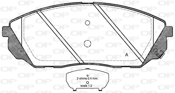 OPEN PARTS Комплект тормозных колодок, дисковый тормоз BPA1041.12